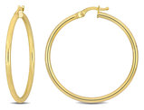 14K Yellow Gold Polished Hoop Earrings (35mm)